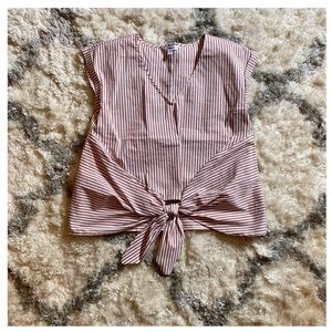 Express Striped Knot Front Top